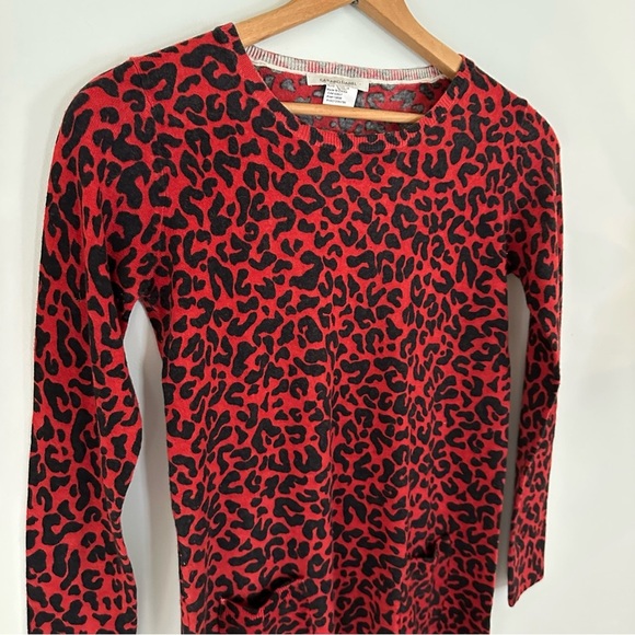 Gerard Darel Red Leopard Print Wool Sweater - Picture 2 of 12